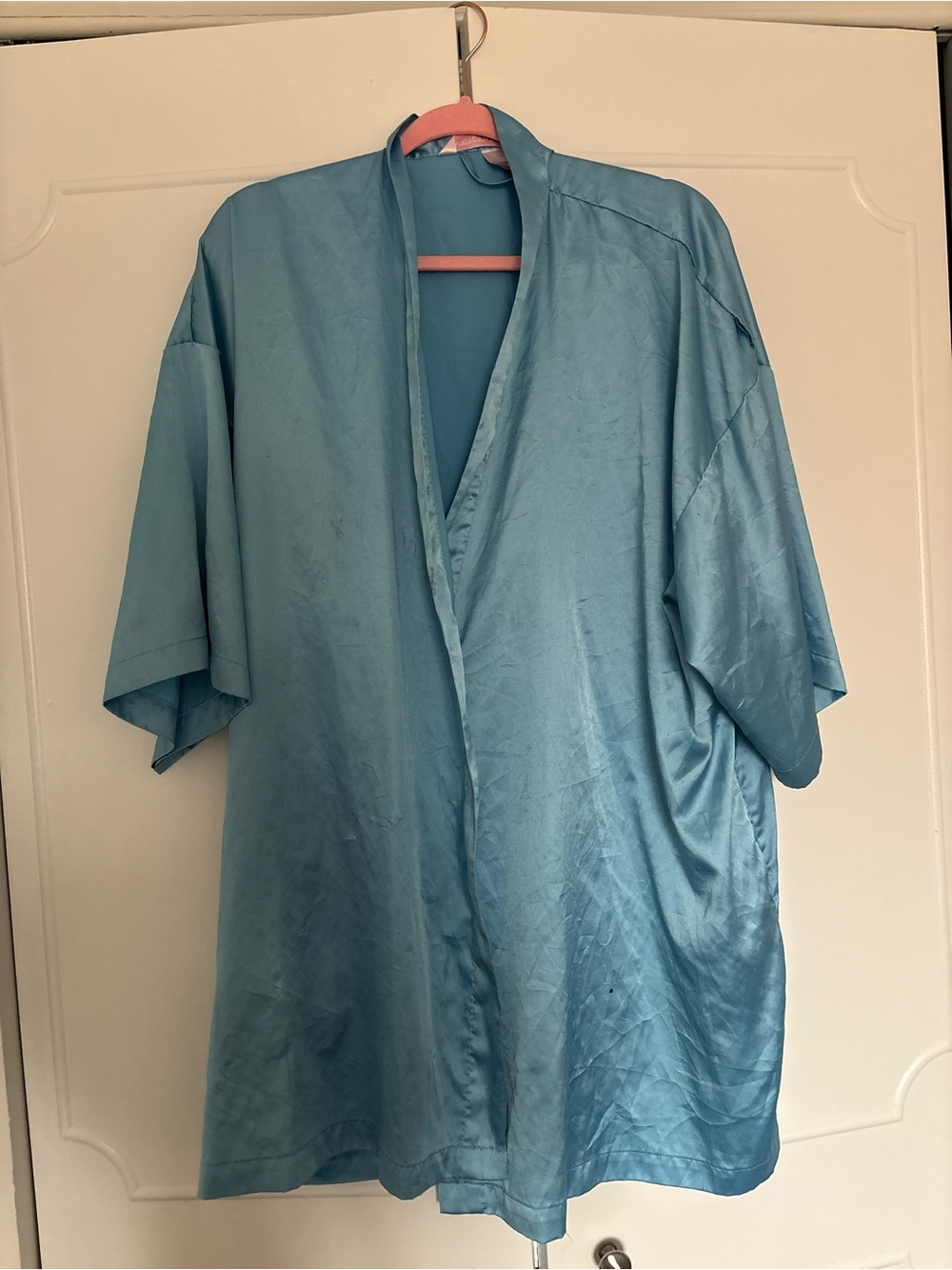 Victoria's Secret Sky Blue Satin Kimono Robe